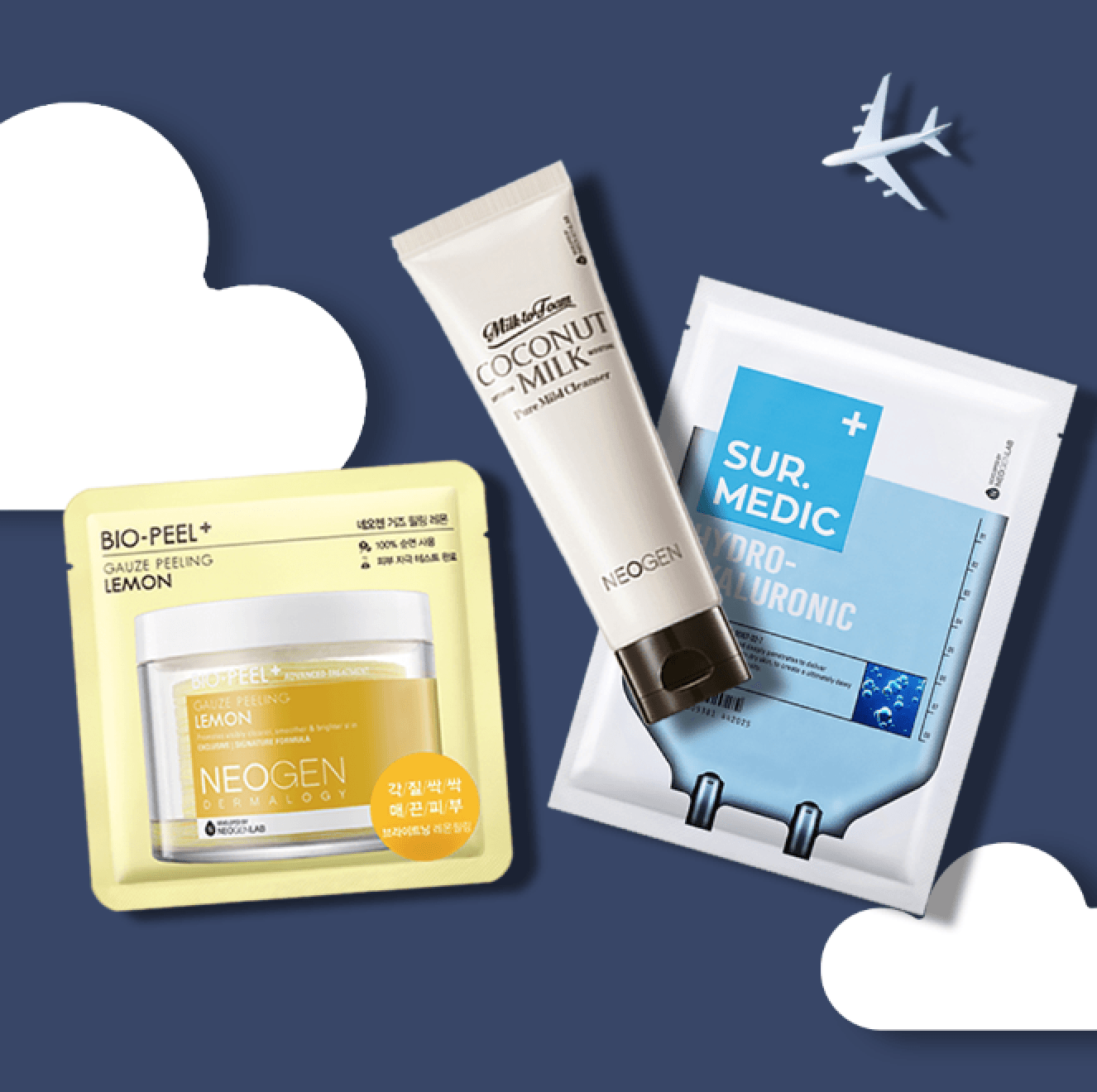 Travel-Friendly Products<br>The 3 you must carry on every trip<br>Bottled under 100ml - NEOGEN GLOBAL