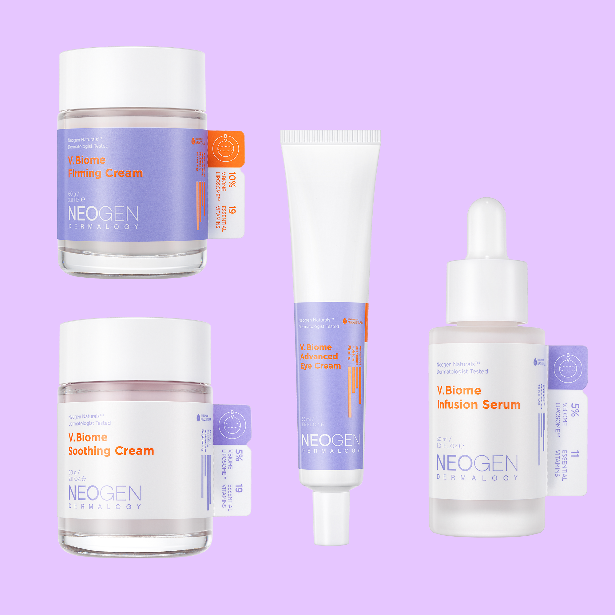 V.Biome Line Set (V.Biome Infusion Serum, V.Biome Advanced Eye Cream, V.Biome Soothing Cream, V.biome Firming Cream)