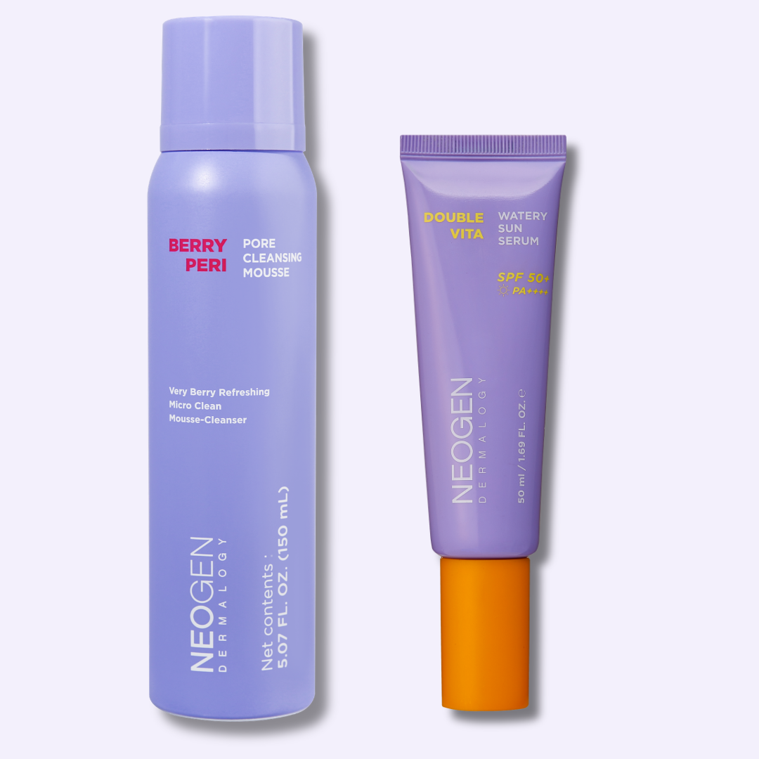 PURPLE SUMMER POOL PARTY DUO — Berryperi Pore Cleansing Mousse + Double Vita Sun Serum (10% off)