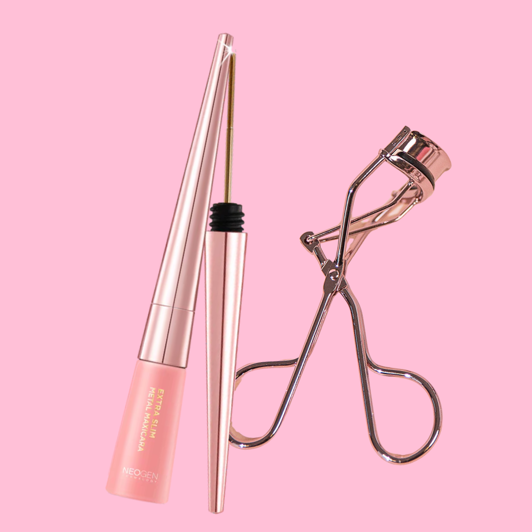 Slim Metal Set (Extra Slim Metal Maxicara Black + Pink Metal Eyelash Curler)