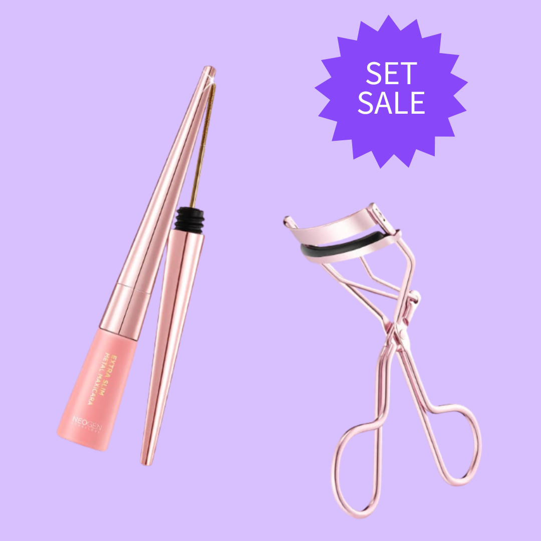 Slim Metal Set (Extra Slim Metal Maxicara Black - 6ml + Pink Metal Eyelash Curler)