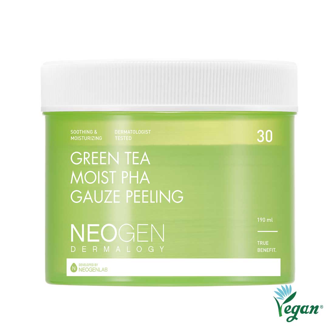 Green Tea Moist Pha Gauze Peeling 190ml (30 Pads)_VEGAN