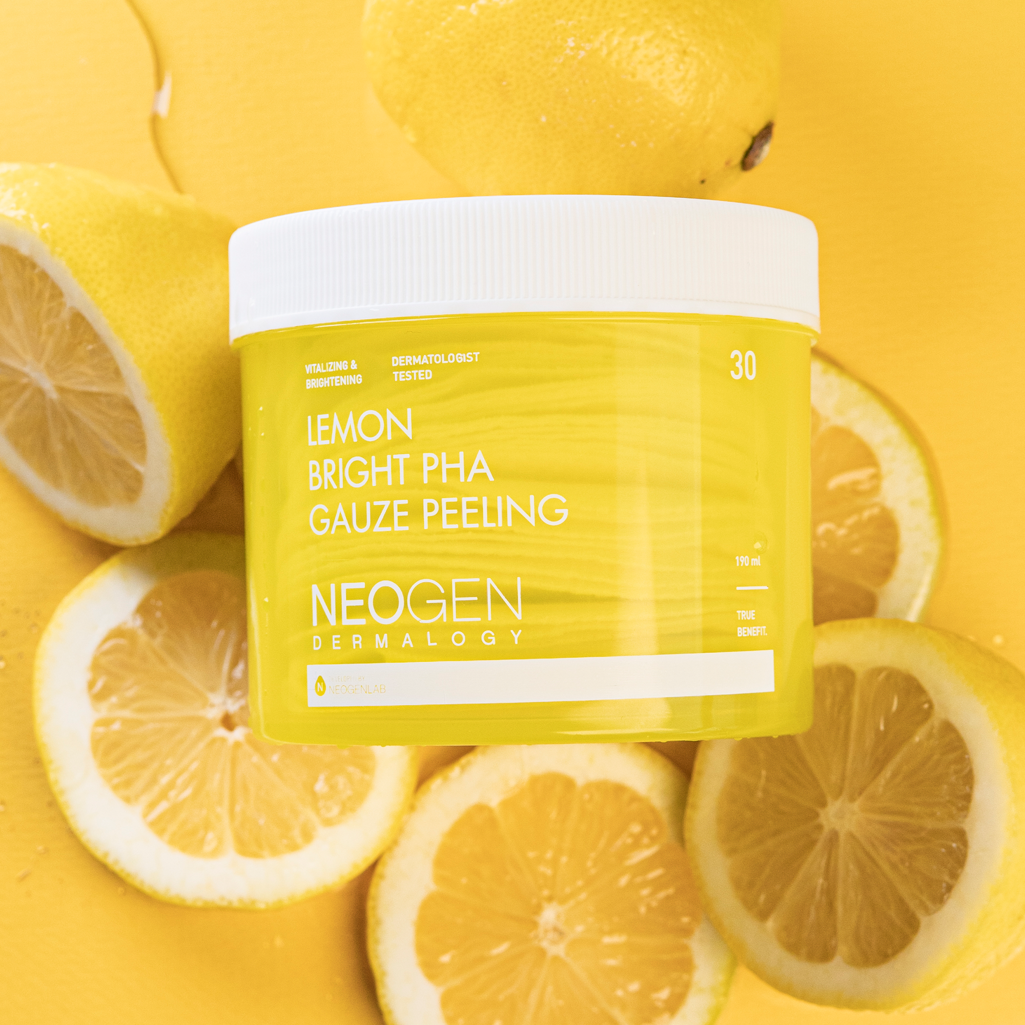 (SALE) NEOGEN DERMALOGY Lemon Bright Pha Gauze Peeling 190ml (30 Pads)-VEGAN