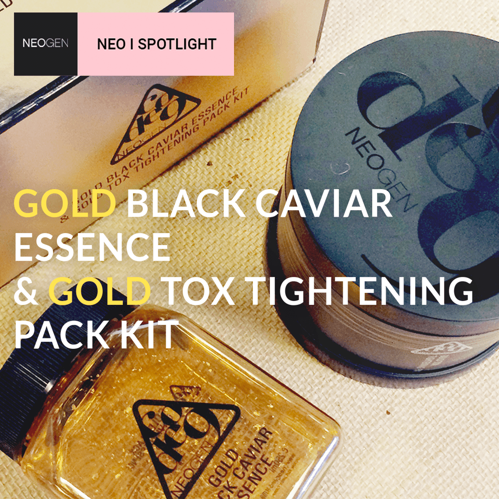 NEO I SPOTLIGHT<br>Gold Black Caviar Essence<br>& Gold Tox Tightening Pack Kit - NEOGEN GLOBAL