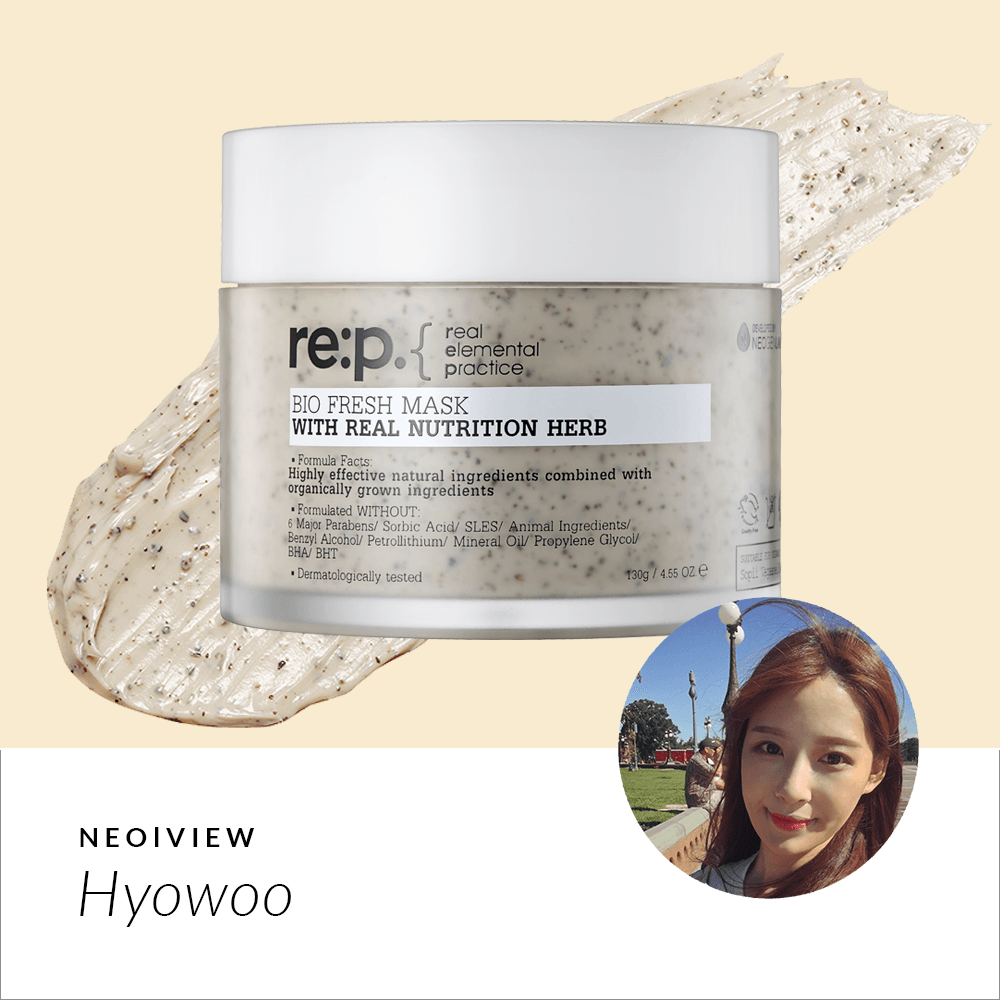 NEO | VIEW<BR>RE:P Bio Fresh Mask Real <BR>Nutrition Herbs REVIEW BY Hyowoo - NEOGEN GLOBAL