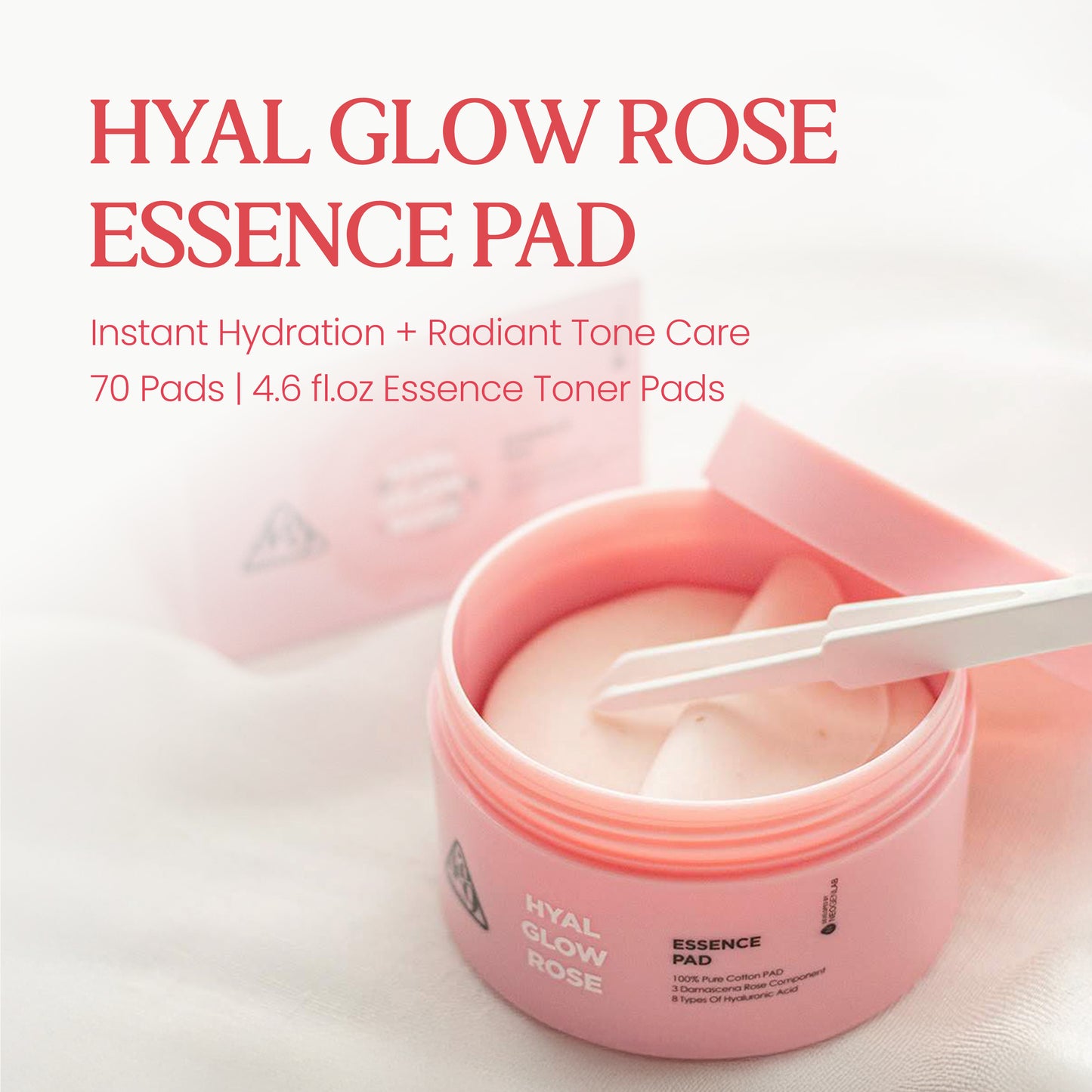 Hyal Glow Rose Essence Pad 1+1+1 and get free gifts
