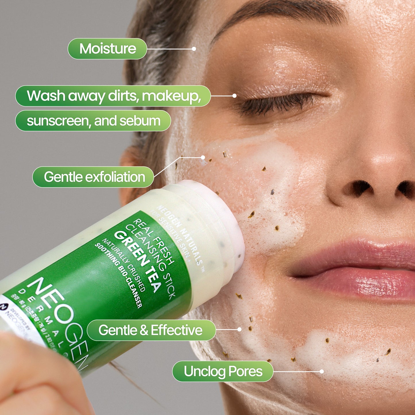 REAL FRESH CLEANSING STICK GREEN TEA
