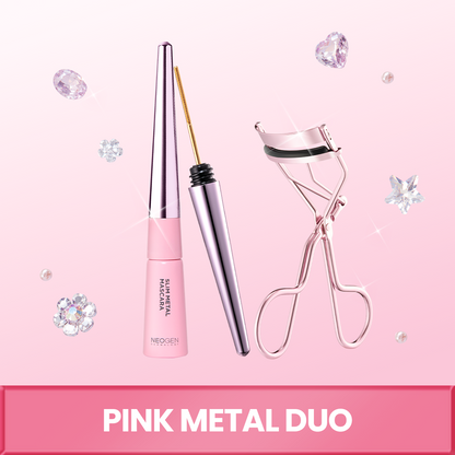 [Value Set] Extra Slim Metal Maxicara Black 6ml + Pink Metal Eyelash Curler
