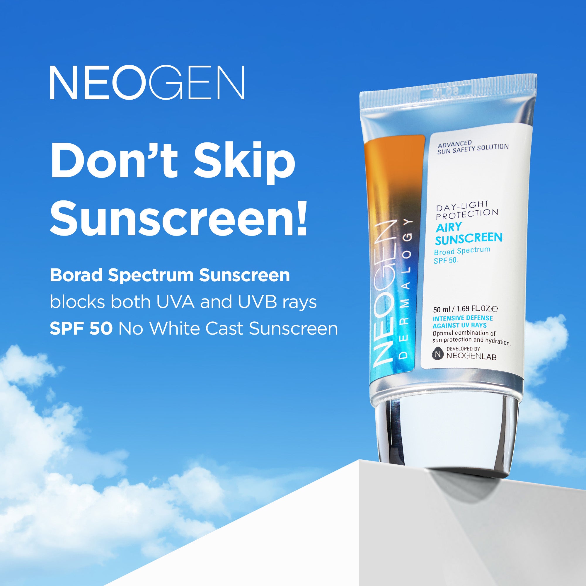 NEOGEN DERMALOGY Day-Light Protection Airy Sunscreen SPF50 / BroadSpectrum 1.65 oz / 50ml