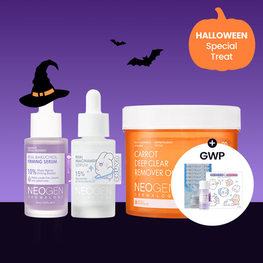 [HALLOWEEN SPECIAL] Carrot Pads + Niacinamide serum (Shuya Toya Limited Edition)  + Bakuchiol Serum with FREE travel size gifts