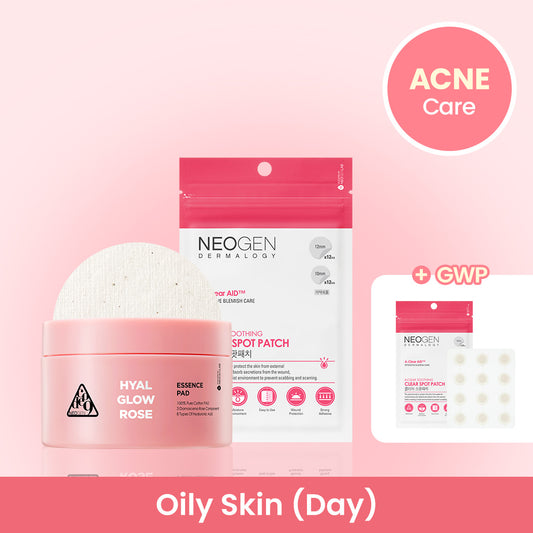 [ACNE CARE- Oily Skin Day Routine] Rose essence pads + Acne patches with FREE Acne patches