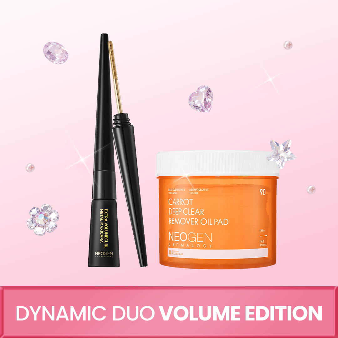 [Value Set] Extra Volume Curl Metal Mascara Black + Carrot Deep Clear Oil Pad