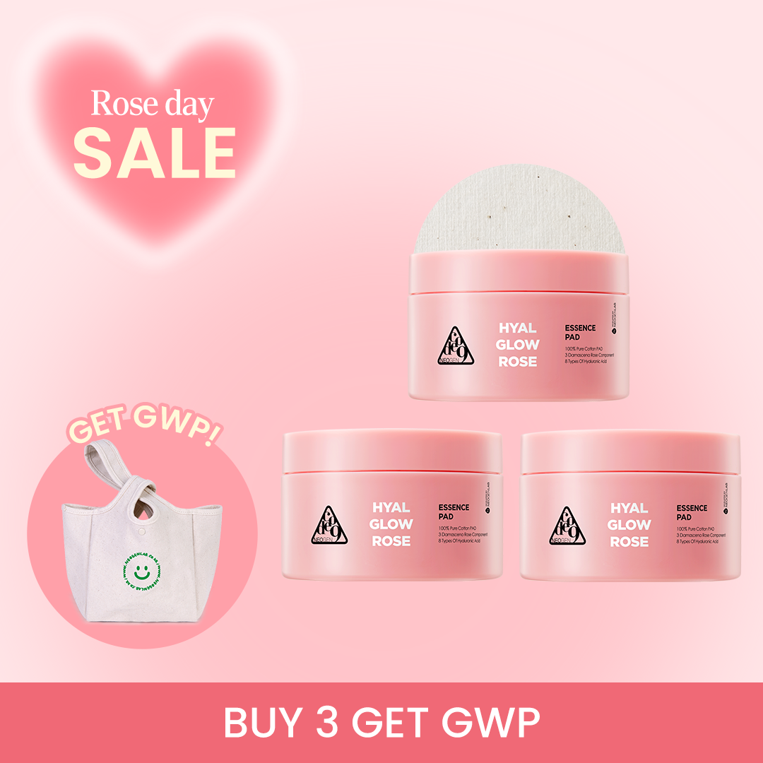 Hyal Glow Rose Essence Pad 1+1+1 and get free gifts