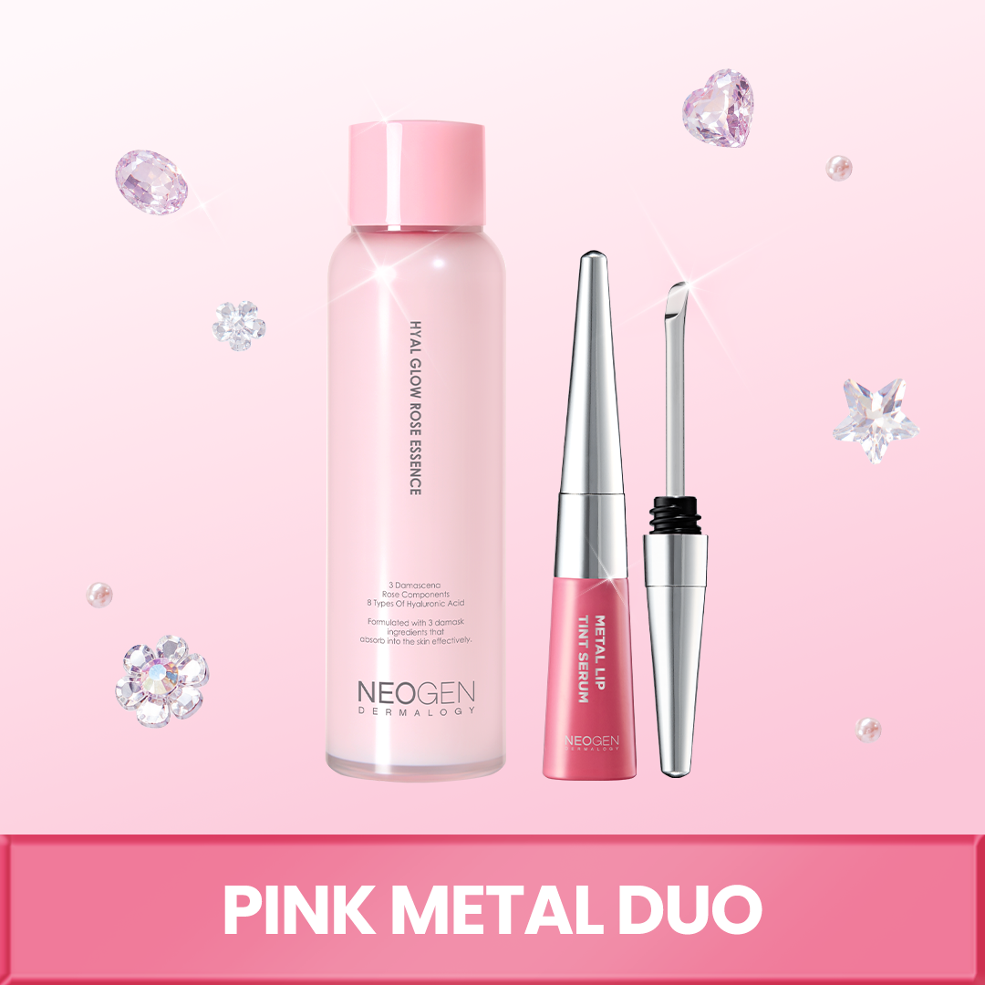 [Pink Duo] Hyal Glow Rose Essence + Metal Glow Lip Tint Serum (Mellow Berry)