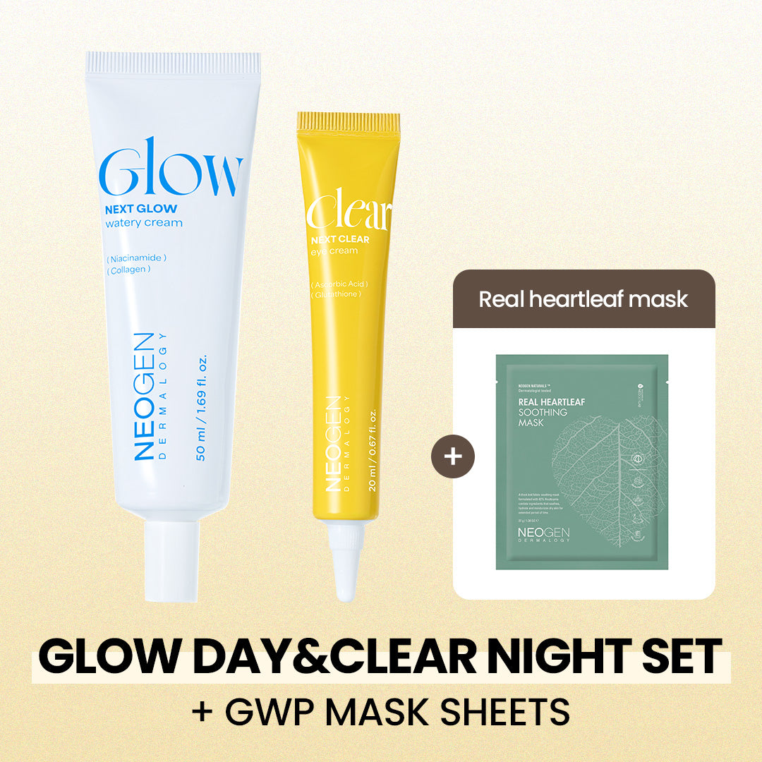 Glow Day and Clear Night Cream Duo + 5 Free Mask Sheets