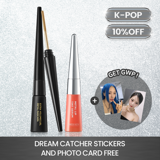 Metal Glow Lip (Muted Coral + Metal Mascara (Black) 10% OFF + FREE KPOP Dreamcatcher Stickers and Postcards