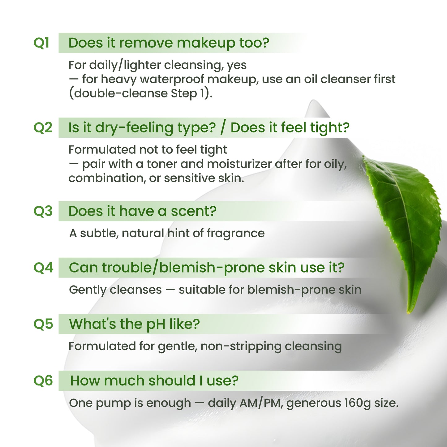 Real Fresh Foam Cleanser Green Tea