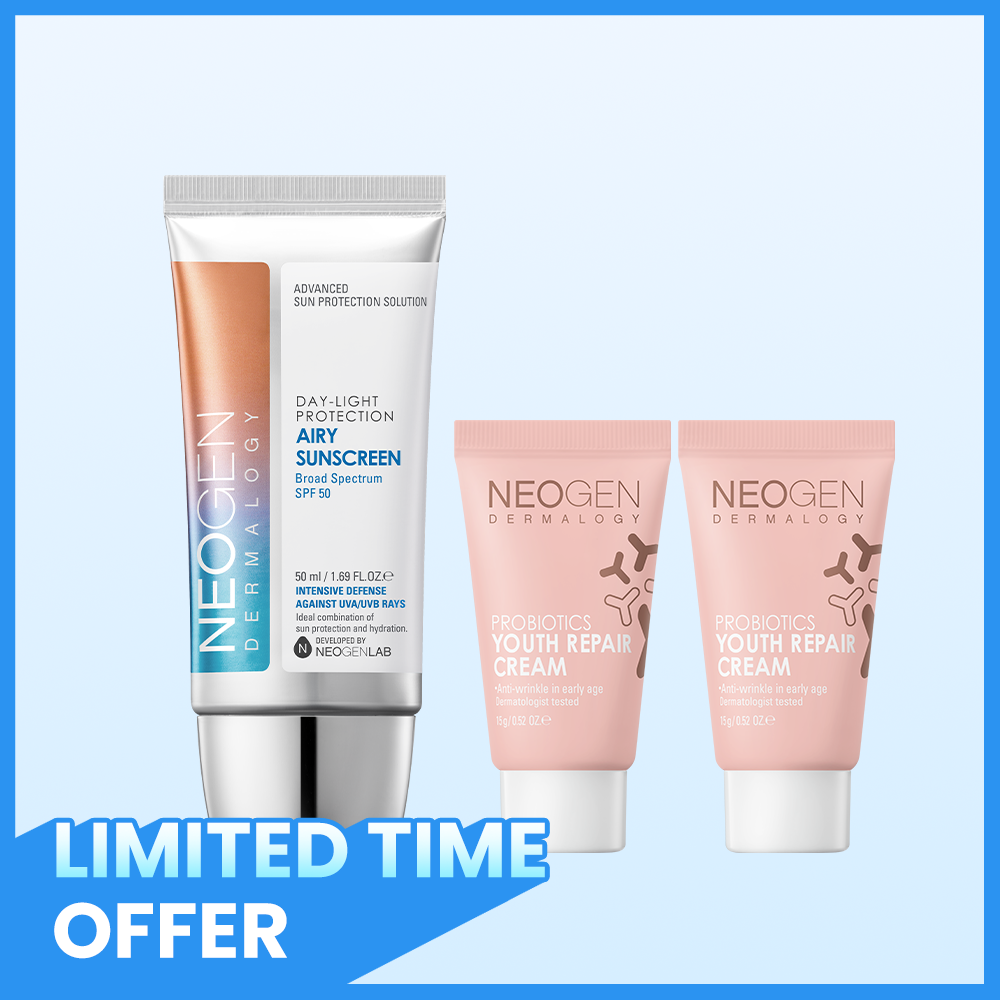 DAY LIGHT PROTECTION AIRY SUNSCREEN (50ml) & YOUTH REPAIR CREAM (15g)X2ea