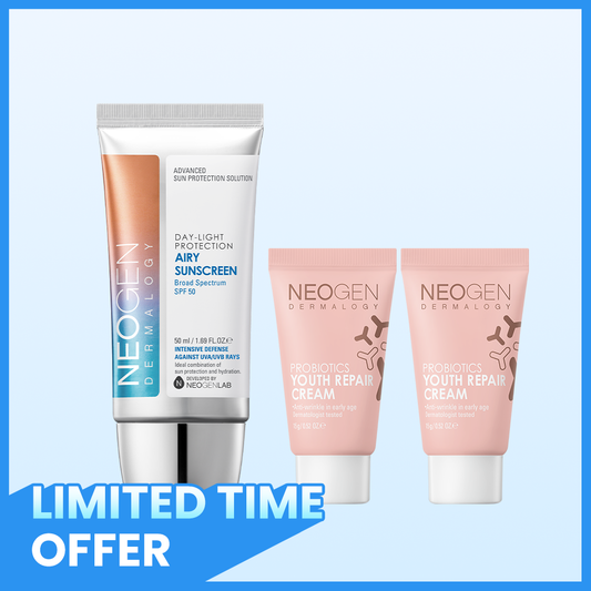 DAY LIGHT PROTECTION AIRY SUNSCREEN (50ml) & YOUTH REPAIR CREAM (15g)X2ea