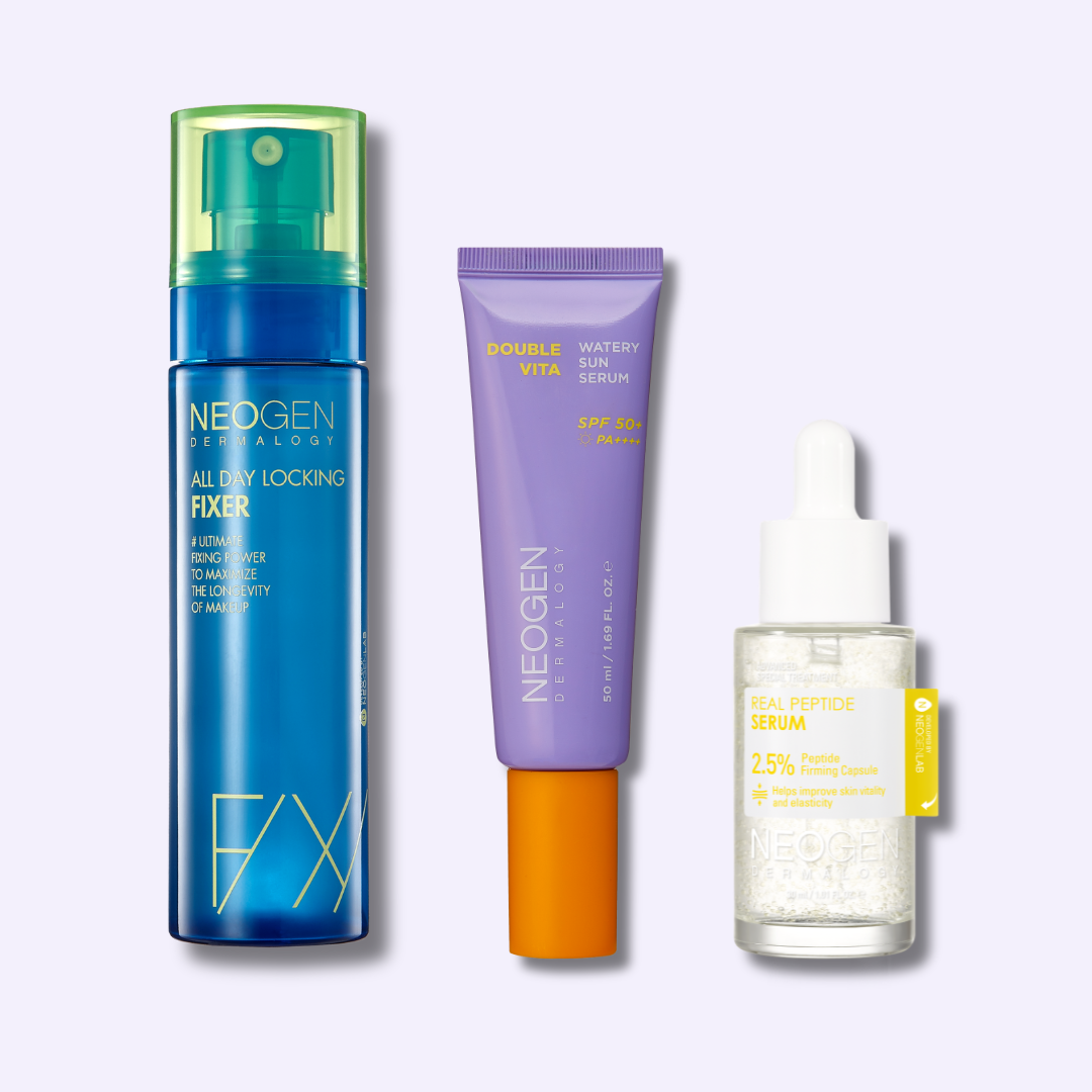 SUMMER MAKEUP FAV — All Day Locking Fixer + Double Vita Sun Serum + Peptide Serum (10% off)