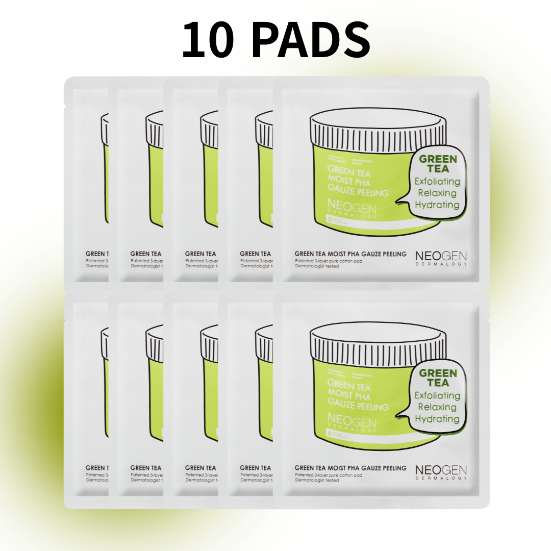 Green Tea Moist Pha Gauze Peeling (10 Pads)