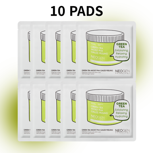 Green Tea Moist Pha Gauze Peeling (10 Pads)