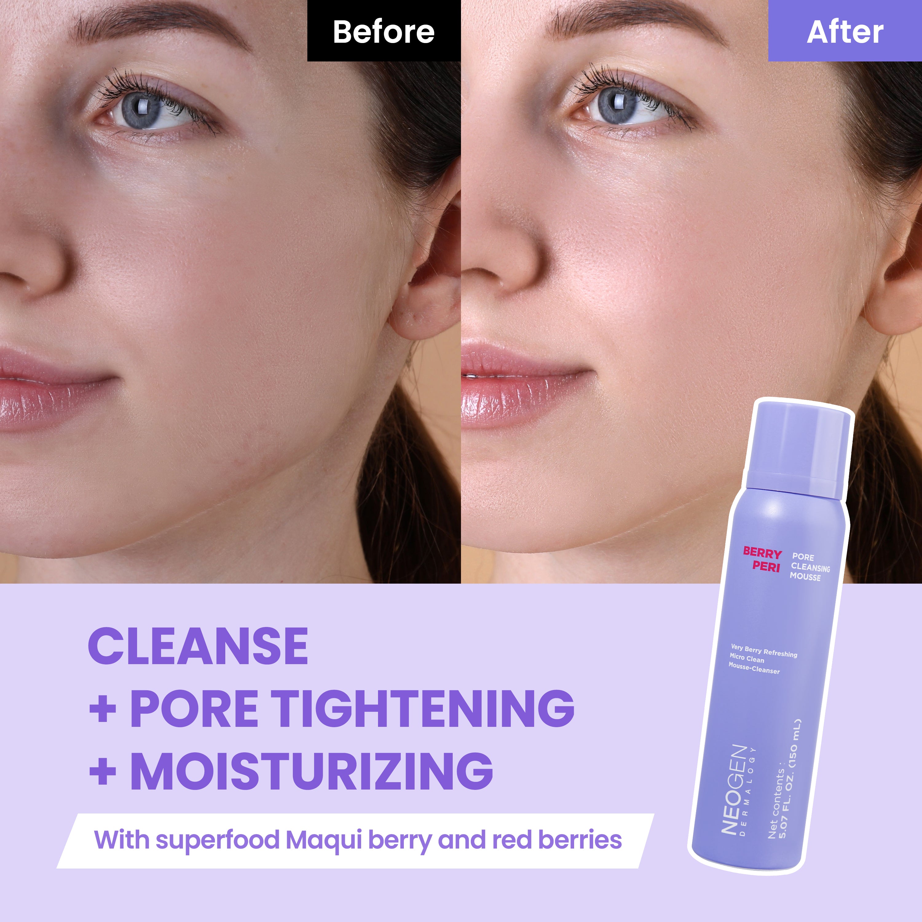 1BOX / 48ea] BERRYPERI PORE CLEANSING MOUSSE (150 ml) – NEOGENLAB US