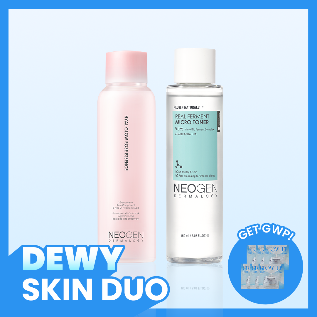 [Fall into Savings] Day-to-Night Dewy Skin | Micro Essence + Rose Essence + Free 6 Niacinamide pads