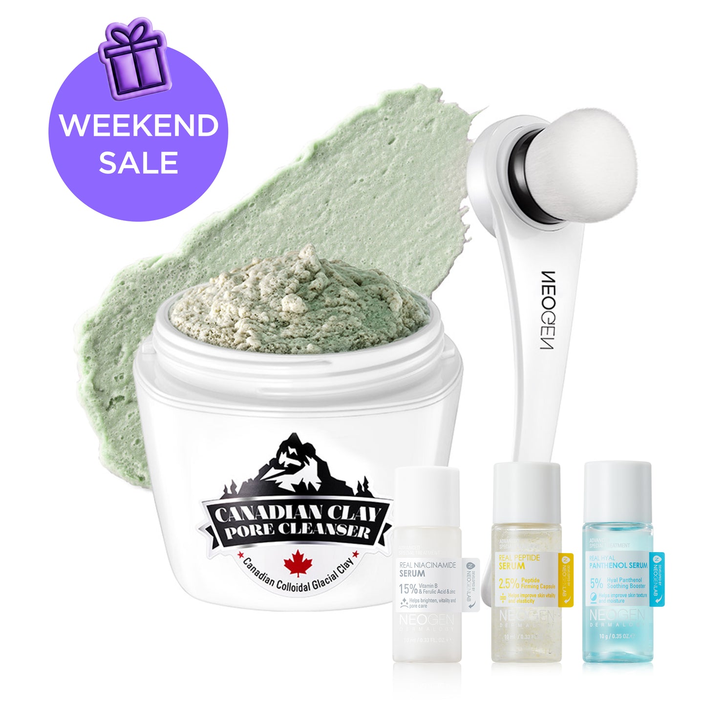 Canadian Clay Pore Cleanser Kit + Brush and gifts ONLY THIS WEEKEND SALE SPECIAL💜