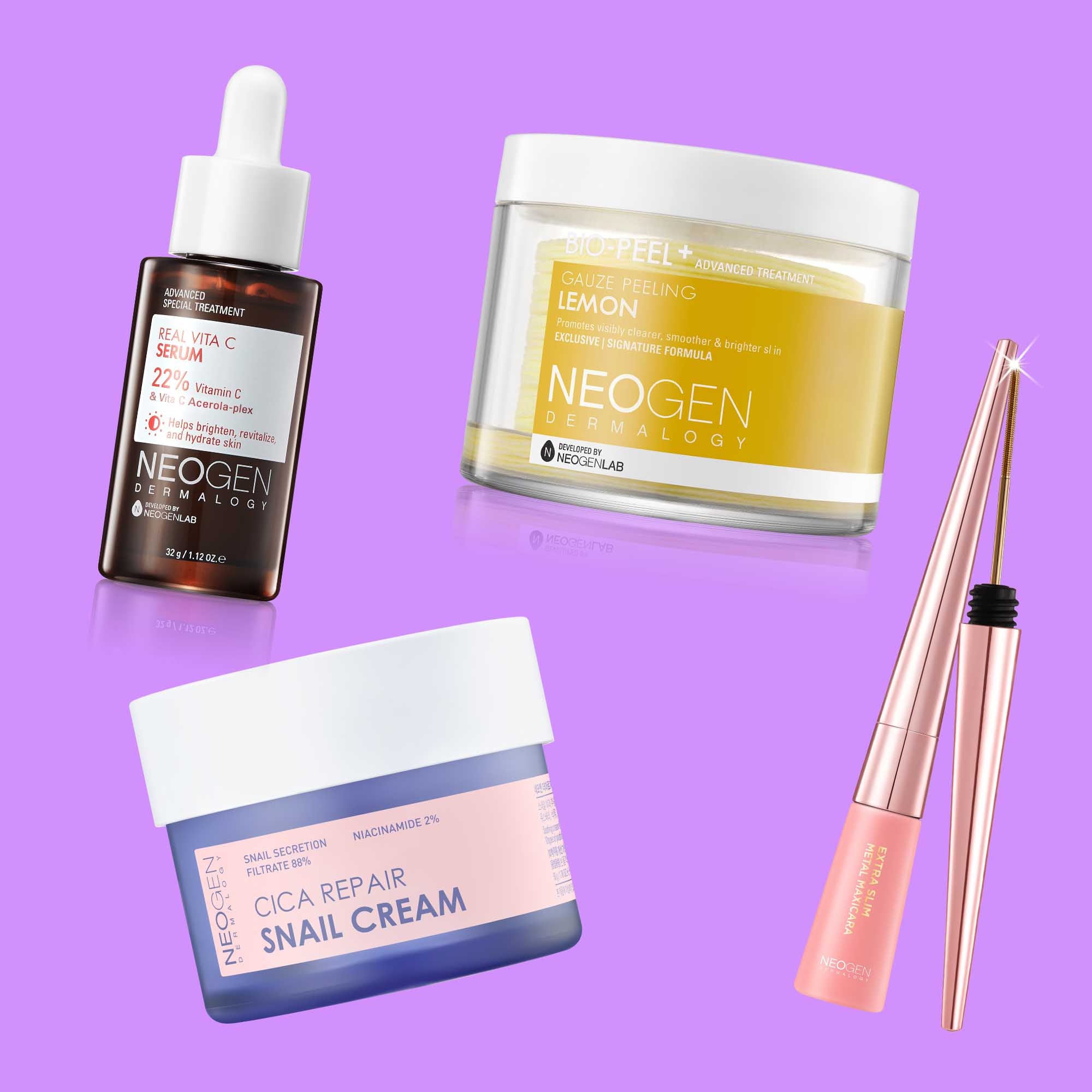 Brightening Set (bio-peel lemon, vita serum, snail cream, mascara)