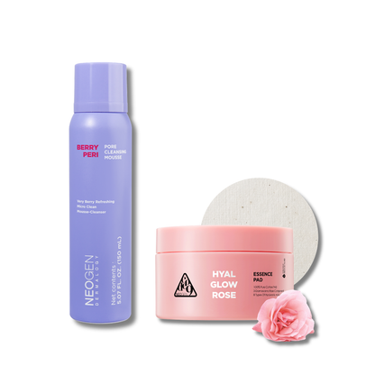 [Value Set] Berryperi Pore Cleansing Mousse + Hyal Glow Rose Essence Pad
