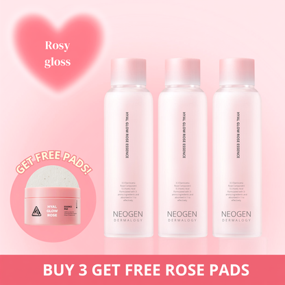 Hyal Glow Rose Essence 1+1+1 and get free gifts