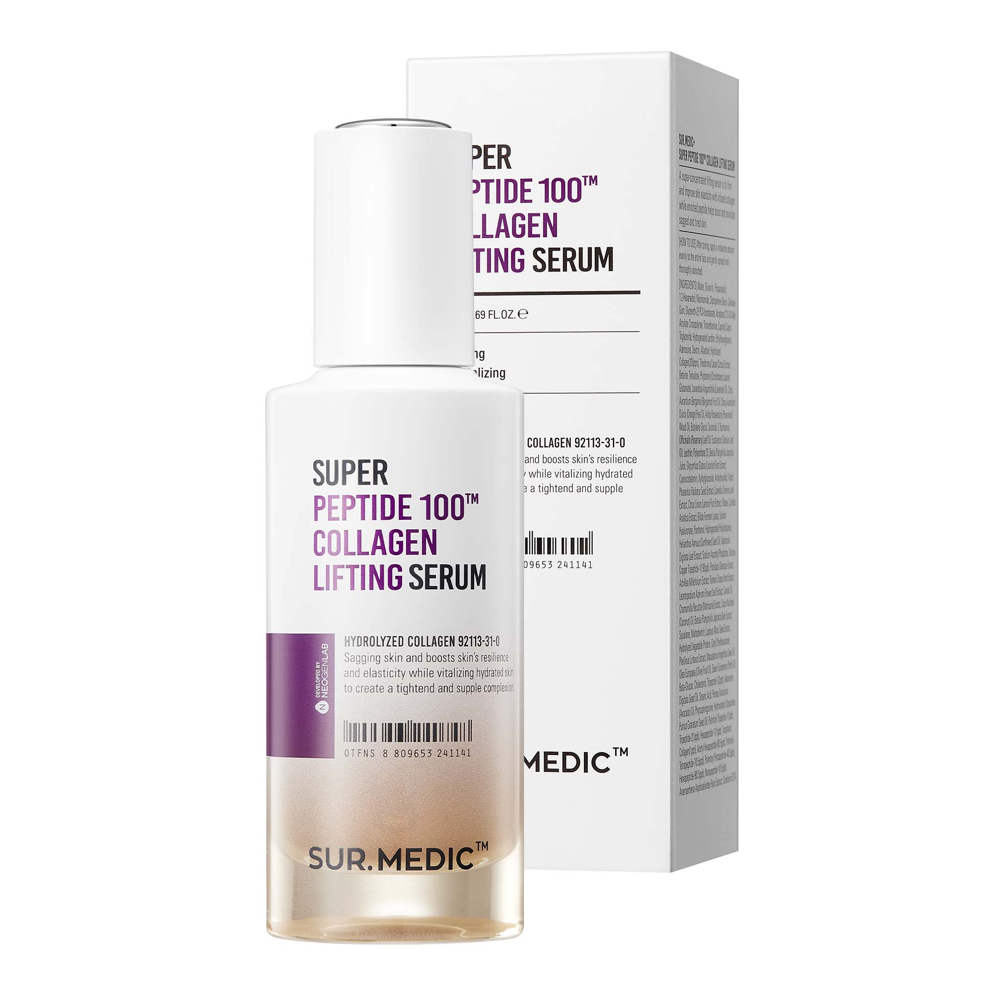 SUR.MEDIC+ Super Peptide 100 Triple Collagen Lifting Serum 1.69 oz / 50ml