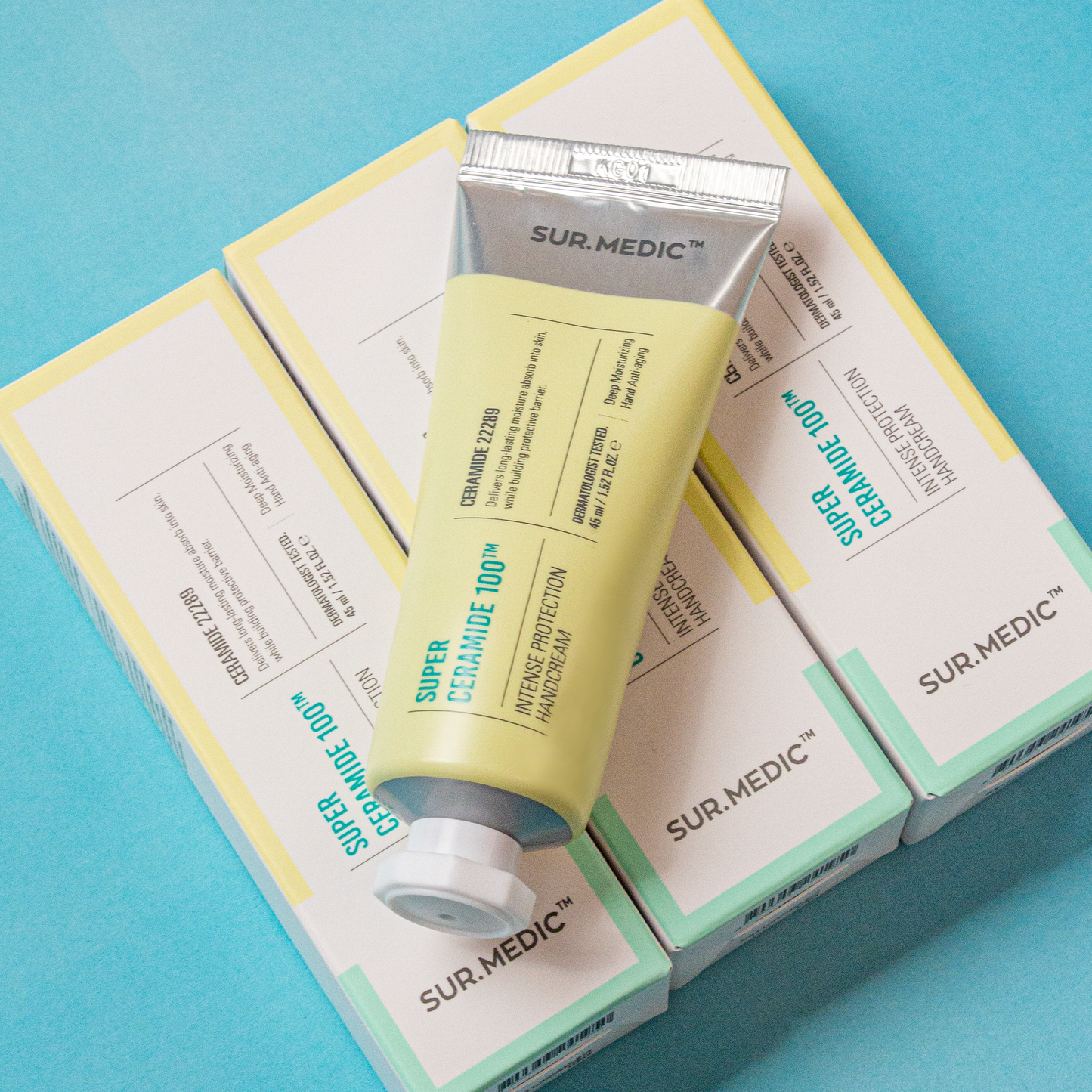 [1BOX / 65ea] SUR.MEDIC+ SUPER CERAMIDE 100 INTENSE PROTECTION HAND CREAM 1.52 oz / 45ml