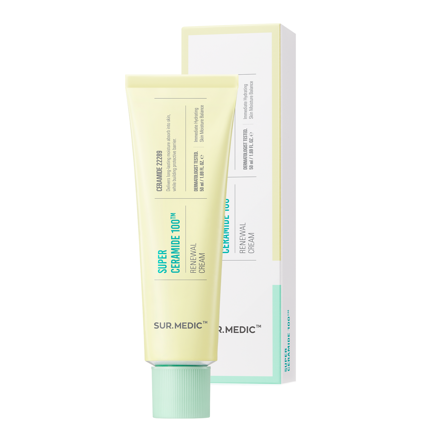 [1BOX / 94EA] SUR.MEDIC+ Super Ceramide 100 Renewal Cream 1.69 oz / 50ml