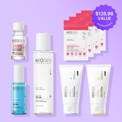 Acne Line Set (A-clear foam cleanser, toner, serum, overnight mask, spot patch, pink eraser)