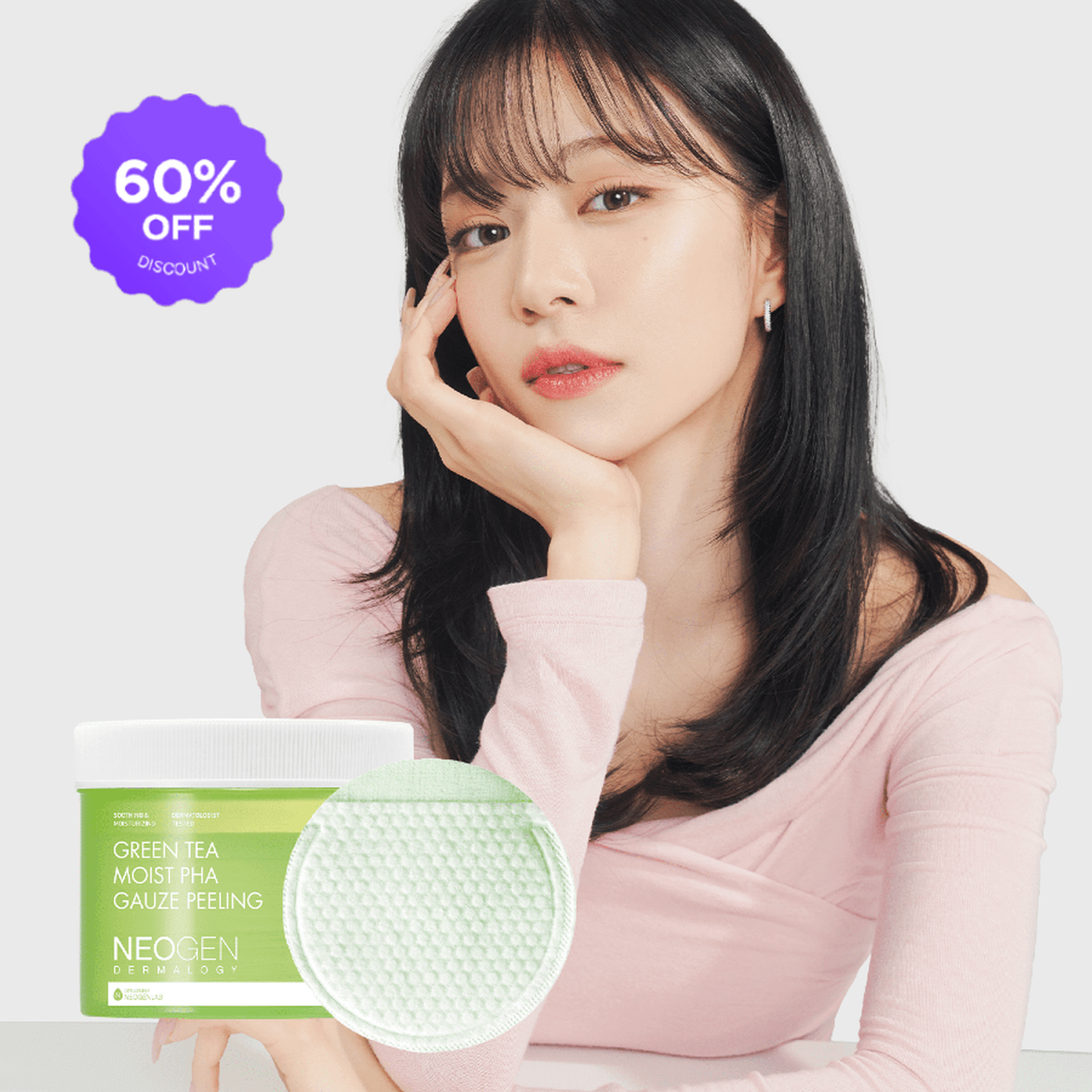[1BOX / 24ea] NEOGEN DERMALOGY Green Tea Moist Pha Gauze Peeling 190ml (30 Pads)