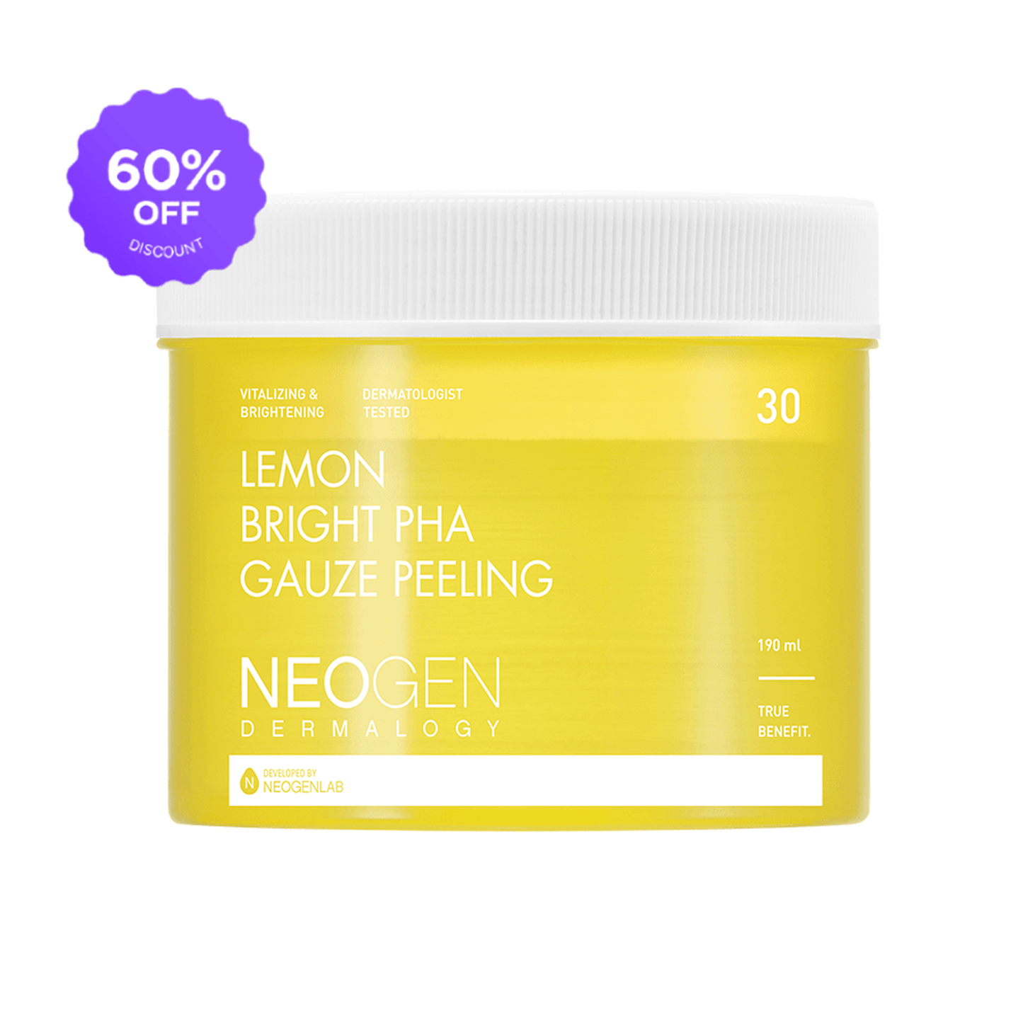 [1BOX / 24ea] NEOGEN DERMALOGY Lemon Bright Pha Gauze Peeling 190ml (30 Pads)