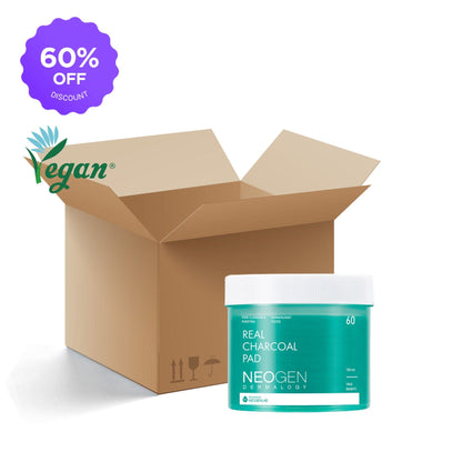 [1BOX / 30ea] NEOGEN DERMALOGY Real Charcoal Pad 150ml (60 Pads)