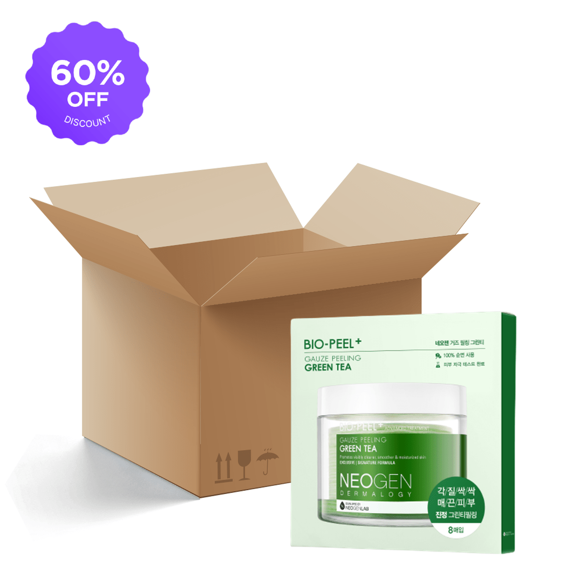 [1BOX / 76ea] NEOGEN DERMALOGY Bio-Peel Gauze Peeling Green Tea 2.48 oz / 76ml (8 Pads)